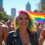 Manifestanti LGBTQ+ che si sfilano per I loro diritti