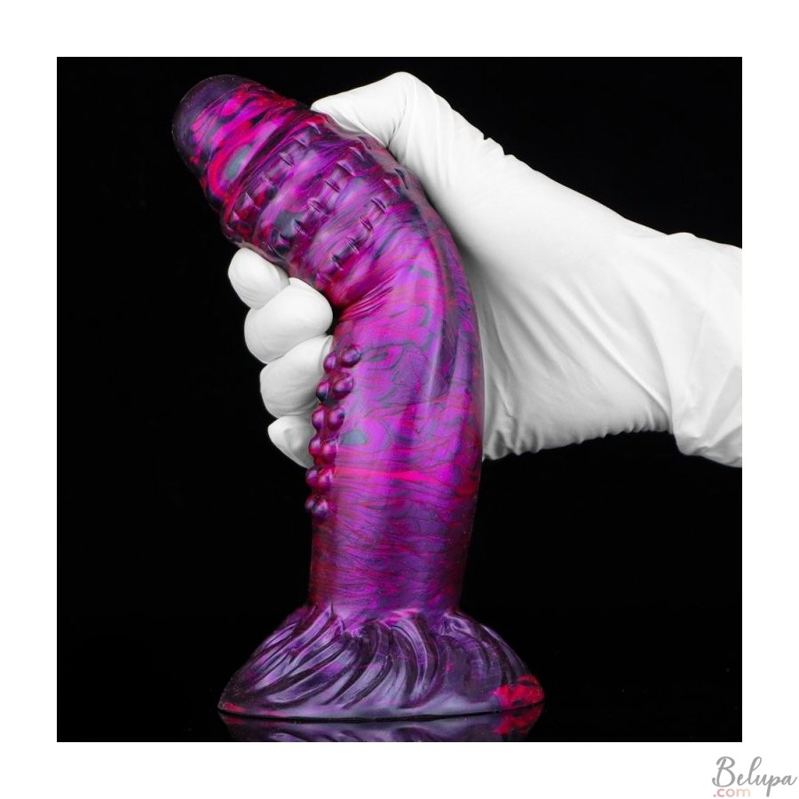 Dildo de silicona CROQ Fucsia y Negro 23 x 5 cm